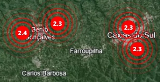 Assim como Caxias do Sul, Bento Gonçalves e Pinto Bandeira também registraram tremores